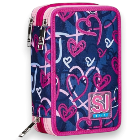 SJ - Astuccio Completo 1 Zip Speed Case - Doodle Heart