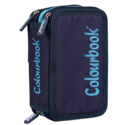 Colourbook - Astuccio a 3 Zip - 45 Pezzi - BiColor - Blu