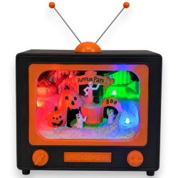 Giostrina Tv Halloween con Luci e Suoni e Movimento - 16x9,5x19 Cm