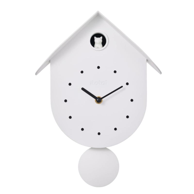 I Total - Orologio a Cucù da Parete - Gatto Bianco