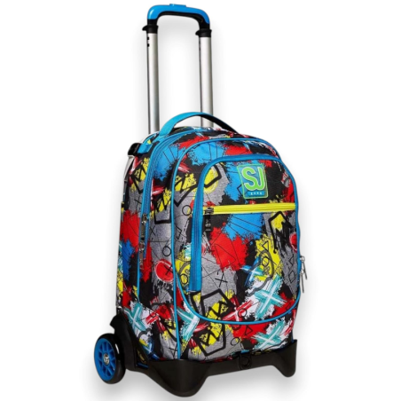 SJ - Zaino Scuola Trolley Gang 2 Ruote - Gaming - 34 LT