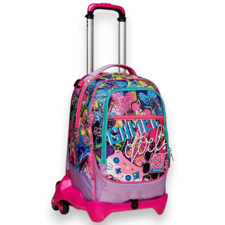 SJ - Zaino Scuola Trolley Gang 3 Ruote - Graffiti Girl - 34 LT