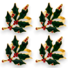 Set 4 Anelli Portatovaglioli - Agrifoglio - 4,5x6 Cm