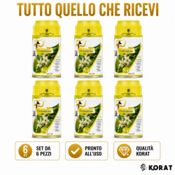Deodorante Spray per Ambienti al Gelsomino 5 in 1 – Set da 6 Bombole d