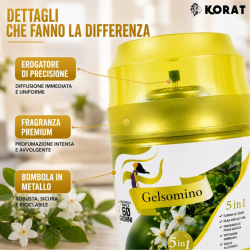Deodorante Spray per Ambienti al Gelsomino 5 in 1 – Set da 6 Bombole d