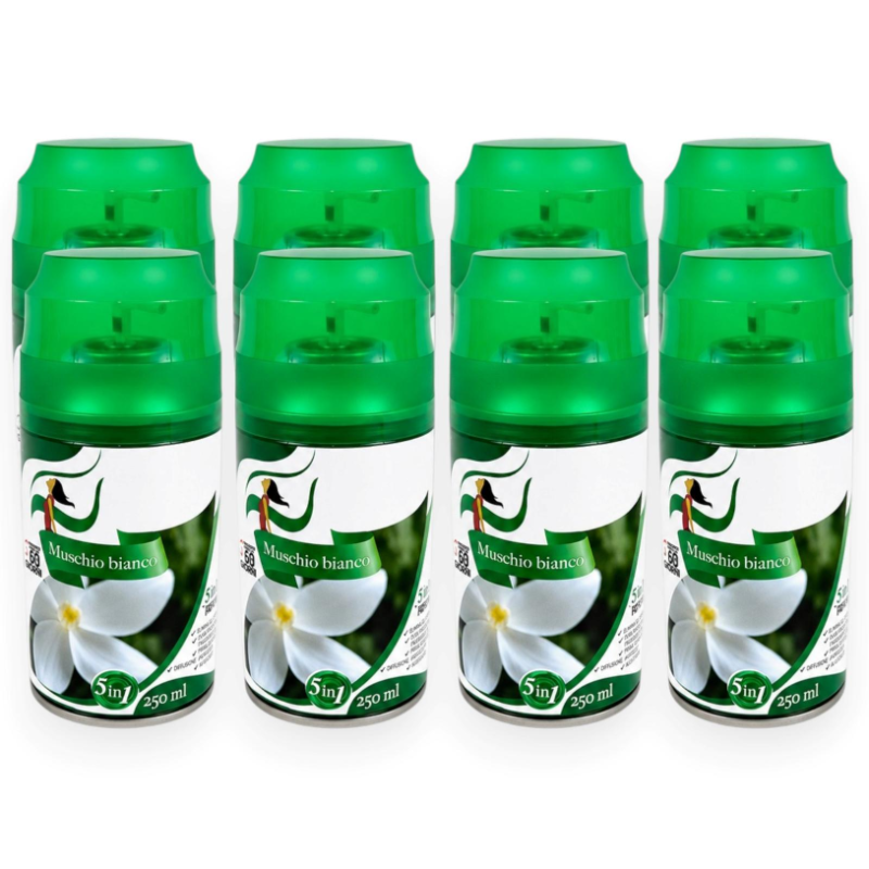 Deodorante Spray per Ambienti al Muschio Bianco 5 in 1 – Set da 6 Bomb
