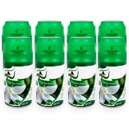 Deodorante Spray per Ambienti al Muschio Bianco 5 in 1 – Set da 6 Bomb