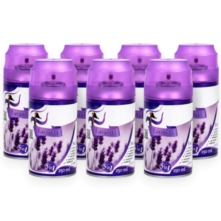 Deodorante Spray per Ambienti alla Lavanda 5 in 1 – Set da 6 Bombole d