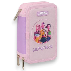 K-Pop Demon Hunters - Glicine - Astuccio Competo Scuola 3 Zip - 12,5x5