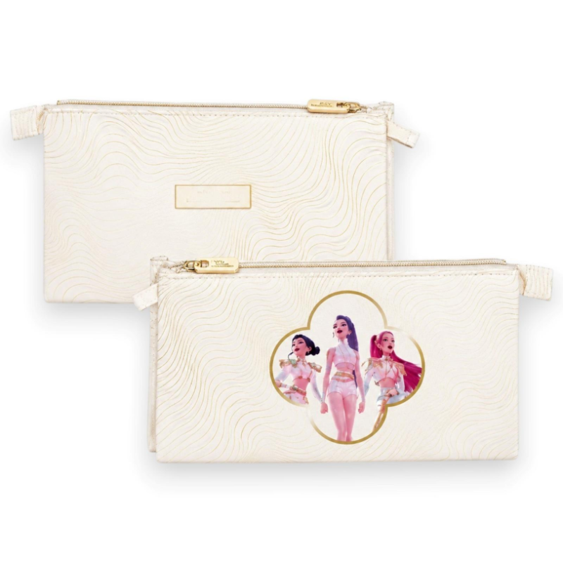 K-Pop Demon Hunters - Gold - Astuccio Scuola 3 Zip - 22x3x12 Cm 