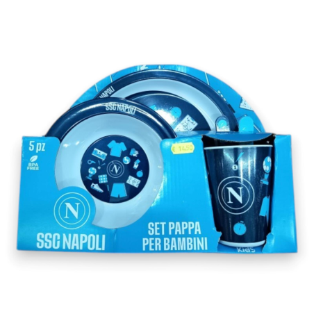 SSC Napoli - Set Pappa Bambini 5 Pz - Blu 