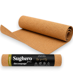 Foglio di Sughero Naturale 60 x 30 cm Spessore 2,2 mm per Fai da Te e 