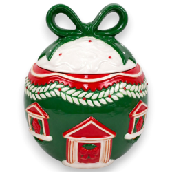 Barattolo in Ceramica Natalizio - Palla - 23 Cm