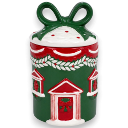 Barattolo in Ceramica Natalizio - Cilindro - 24 Cm
