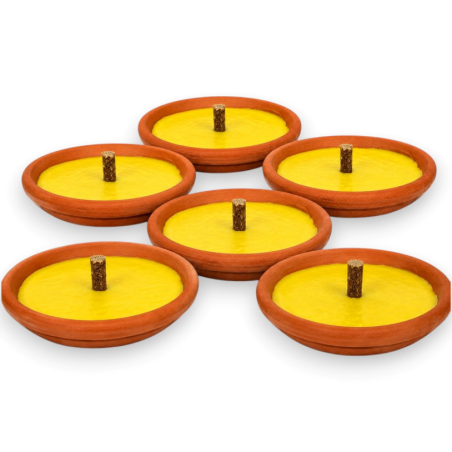 Candele alla Citronella da Esterno in Cotto – Set 6 Pezzi