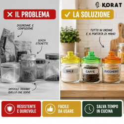Set 3 Barattoli da Cucina in Vetro 300 ml – Sale, Caffè e Zucchero