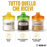Set 3 Barattoli da Cucina in Vetro 300 ml – Sale, Caffè e Zucchero