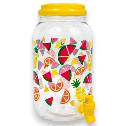 KORAT Dispenser per Bevande con Rubinetto 3,8 L – Fantasia Frutta, Col