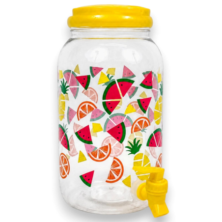 KORAT Dispenser per Bevande con Rubinetto 3,8 L – Fantasia Frutta, Col