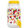 KORAT Dispenser per Bevande con Rubinetto 3,8 L – Fantasia Frutta, Col