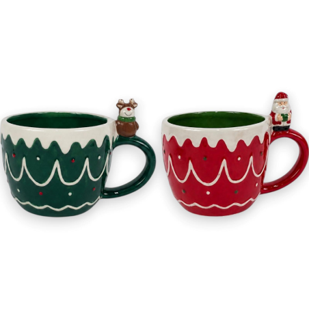 Set 2 Tazze Natalizie Decorazione Candy - 450 ML