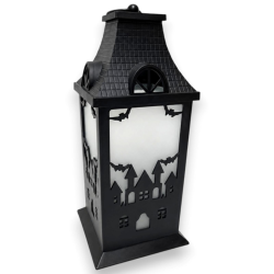 Lanterna Halloween con Luce Effetto Fuoco - 14x14x31,5 Cm