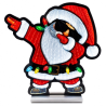 Insegna Luminosa 3D - Babbo Natale con Occhiali - 36x7x40 Cm