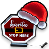 Insegna Luminosa 3D - Santa Stop Here - 51x7x56 Cm