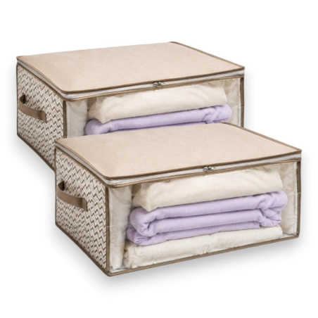 Set 2 Scatole Organizer Salvaspazio KORAT 50 × 40 × 25 cm – Pieghevoli