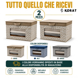 Set 2 Scatole Organizer Salvaspazio KORAT 40 × 50 × 25 cm – Pieghevoli