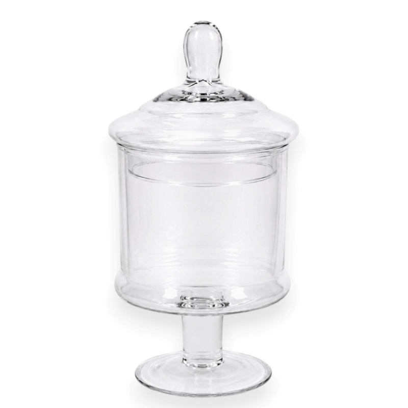 Barattolo in Vetro con Coperchio e Base a Stelo – Porta Confetti Elega