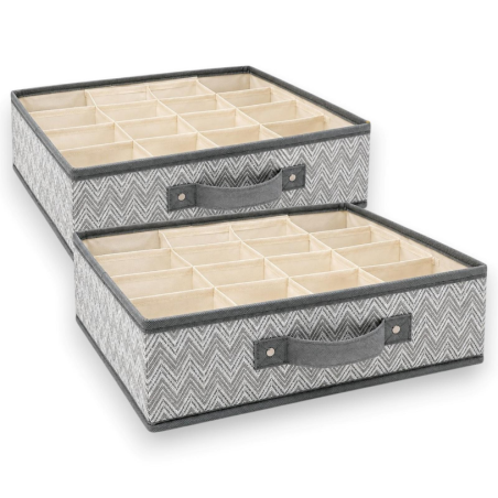 KORAT Organizer per Cassetti e Armadio – Set da 2 con 16 Scomparti, Pi