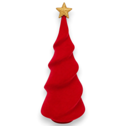 Albero Decorativo in Ceramica - Effetto Velluto Floccato - 42 Cm - Ros