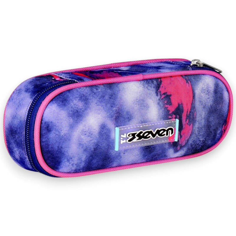 Seven - Portapenne Scuola Round Plus - Viola/Fuxia