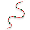 Ghirlanda Con Palle in Velluto Floccato - 155 Cm - Rosso/Verde
