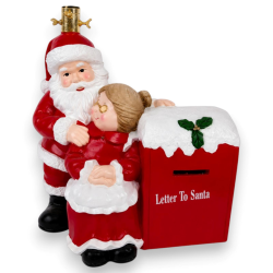 Base Albero con Babbo e Mamma Natale con Cassetta Postale e Luci - Res