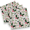 Set 4 Tovaglioli Natalizi in Cotone - 40x40 Cm - Decoro Verde