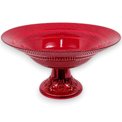 Alzatina Centrotavola in Vetro Rosso - 30x30x15 Cm
