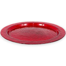 Piatto Centrotavola in Vetro Rosso - 34 Cm