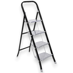 Scala in Acciaio 4 Gradini Pieghevole - 81x43,5x130 Cm