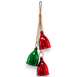 Appendino 3 Capane Rosso e Verde - 19x12x61 Cm