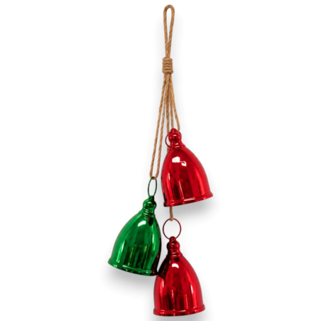 Appendino 3 Capane Rosso e Verde - 19x12x61 Cm