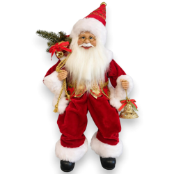 Babbo Natale Seduto - Bordeaux - 45 Cm