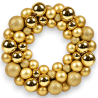 Corona con Palline Lucide e Glitterate - 34 Cm - Oro