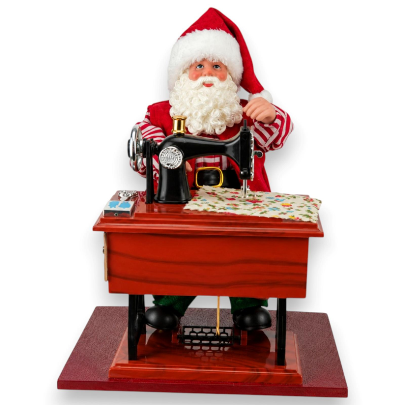 Babbo Natale Sarto con Macchina da Cucire - 19x14,5x23 Cm