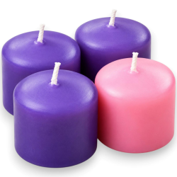 Set 4 Candele dell' Avvento - Diametro 5x6,5 H Cm