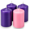 Set 4 Candele dell' Avvento - Diametro 5x10 H Cm