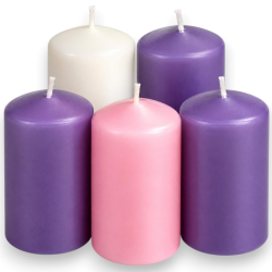 Set 5 Candele dell' Avvento - Diametro 5x10 H Cm