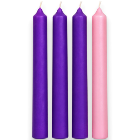 Set 4 Candele dell' Avvento - Diametro 2x25 H Cm