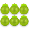 Box 6 Palline - Glitter - Verde Grinch - 8 Cm